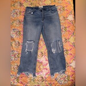 We The Free “Distressed Wide Leg Jeans”